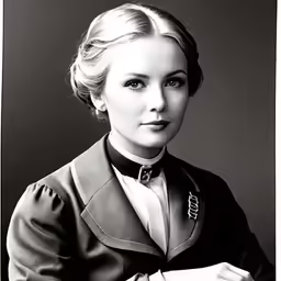 a black and white photograph of a woman