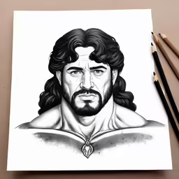 pencil drawing of the jesus jesus jesus, drawn in black ink