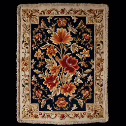 a close up of a flower design on a rug