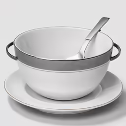 an empty bowl sitting on a saucer