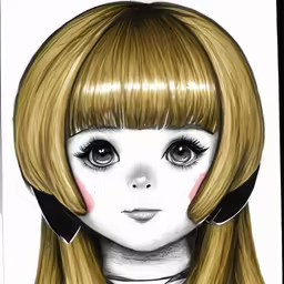 a drawing of a child with blond hair