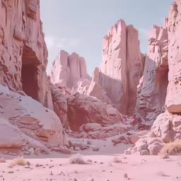 desert rocky canyon landscape with a clear blue sky