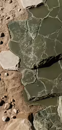 a stone stepping path is made with some rocks