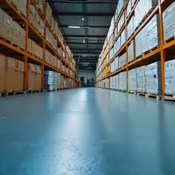 an empty warehouse filled with lots of boxes