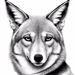 a pencil drawing of a wolf