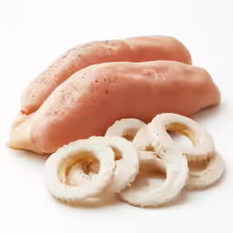 hot dog buns, mushrooms, and onions on a white surface