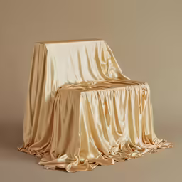 a chair covered in a white table cloth