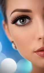 the woman with the dark eye make up has big eyelashes