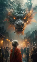 a girl is watching something that is going over her head