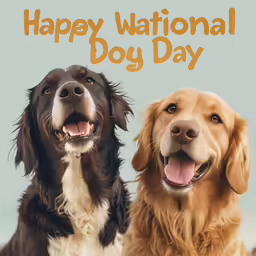 two brown dogs have their mouths open and are looking at the camera