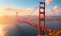 a large suspension bridge spanning over water