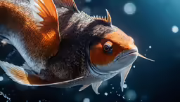 this is a picture of a fish in a pond