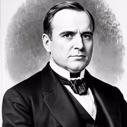 an old time black and white photo of a man wearing a suit