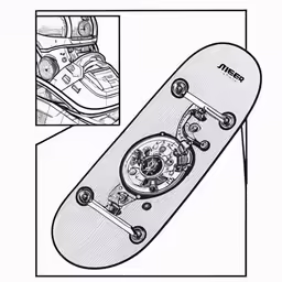 a diagram showing the inside workings of a skateboard