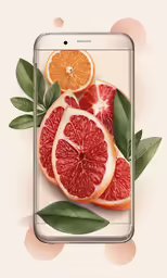 three sliced citruses sitting next to each other