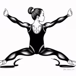 a black and white illustration of a woman doing yoga,a woman doing yoga pose in black and white