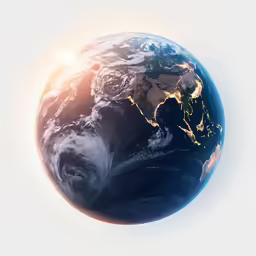 the earth and sky are shown from space