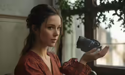 a woman taking a photo with a camera