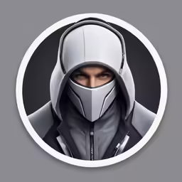 a person in a hood and the head covering is shown