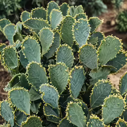 close up of a group of leafy plant with yellow tips