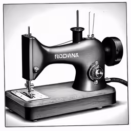 an old sewing machine has two buttons and two needles