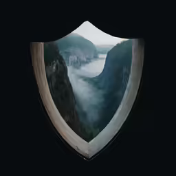 looking out of a window in a dark mountain