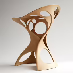 a sculpture of a curves in wood