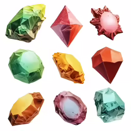 the seven paper shapes have different colors