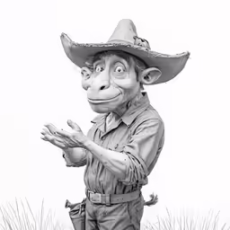 a drawing of a person dressed up as an animal