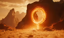 a person stands with a circle of light on their shoulders