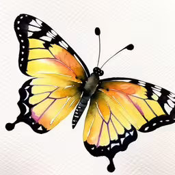 this is a painting of a yellow butterfly