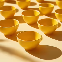 orange bowls are shown in yellow color with shadows