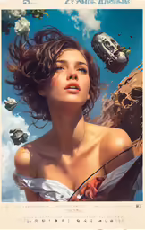 a female in white is featured in a magazine
