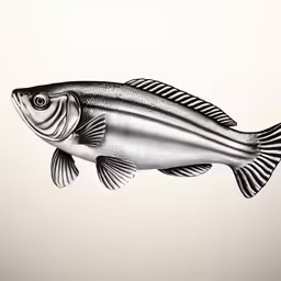 a fish drawn in the shape of an antique painting