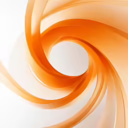 an orange swirl is featured in this art work