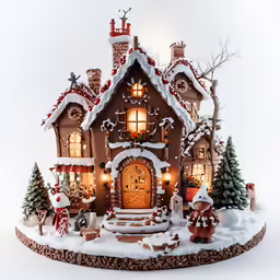 a toy home decorated with a christmas theme
