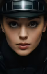 a woman wearing a hat is posing for the camera