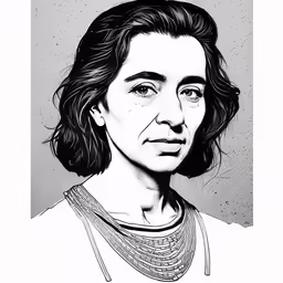 a woman is shown in the drawing technique