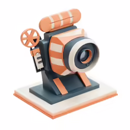 a camera on a white base