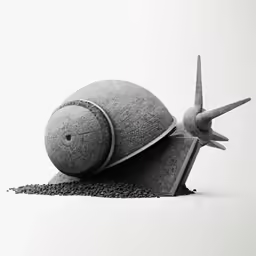 a black and white photo of a snail