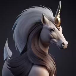 an image of a unicorn with long hair