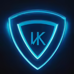 illuminated k logo with k underneath it