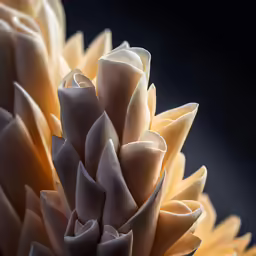 the petals of a large plant are beige and white