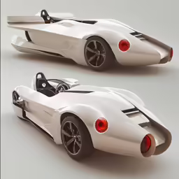 two white colored sports cars on a plain background