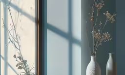 a row of vases sitting next to each other on a table