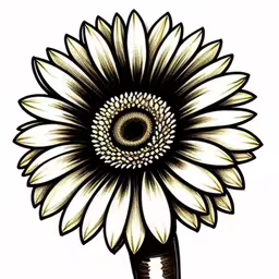 a sunflower with an eye in the center of it,a black and white picture of a sunflower