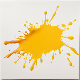 an abstract painting with orange paint and white background