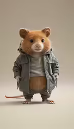 a stuffed mouse dressed in an army jacket