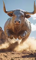 an animal running through the dirt on its hind legs