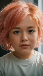 a girl with red hair posing for a portrait